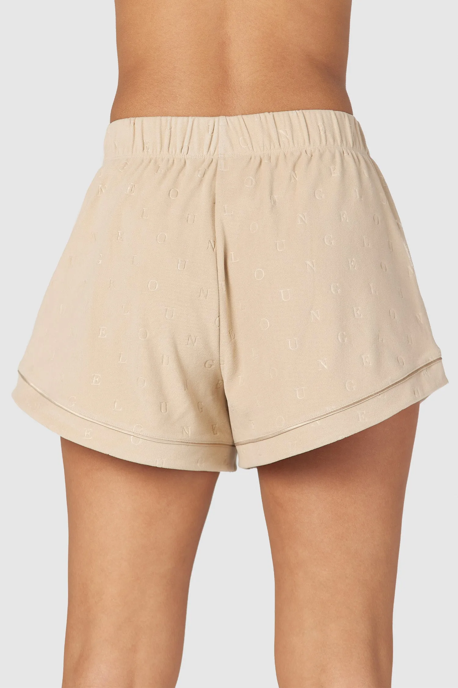 Luxury Embossed Pyjama Shorts - Mink