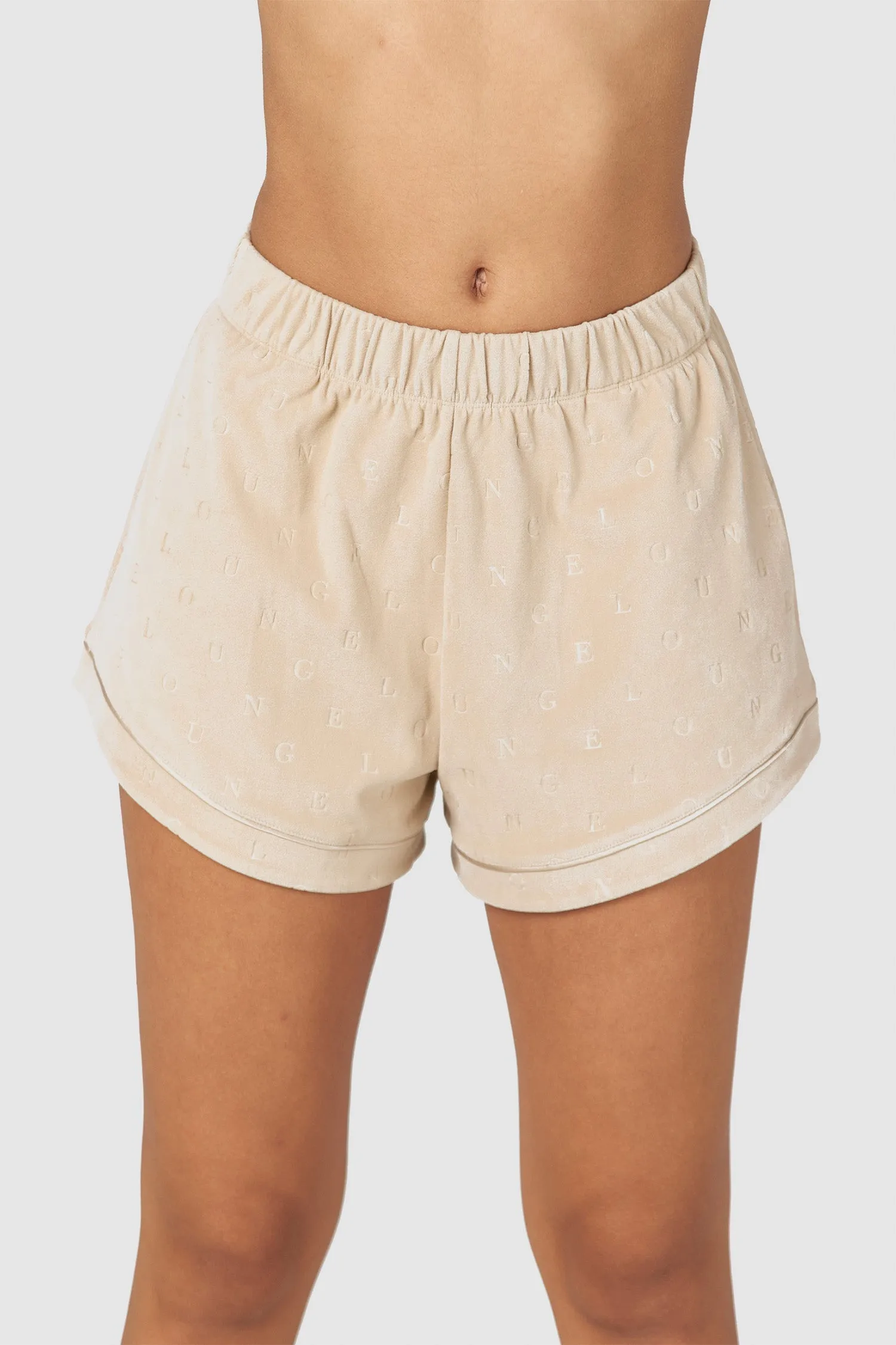 Luxury Embossed Pyjama Shorts - Mink