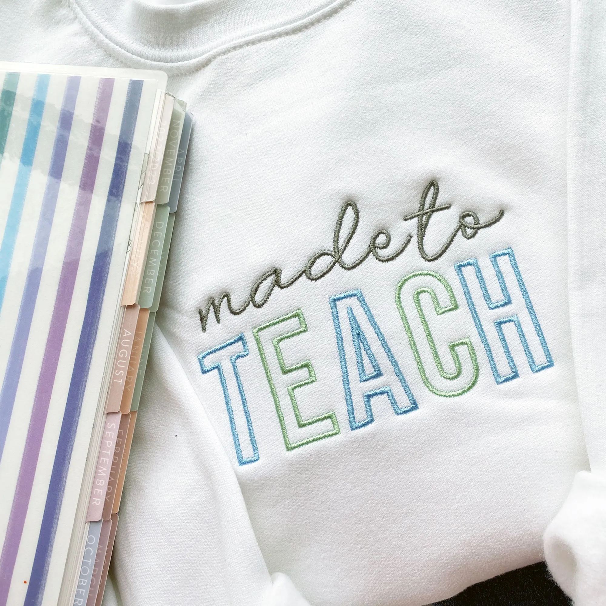 Made to Teach Embroidered Gemma Crewneck Sweatshirt