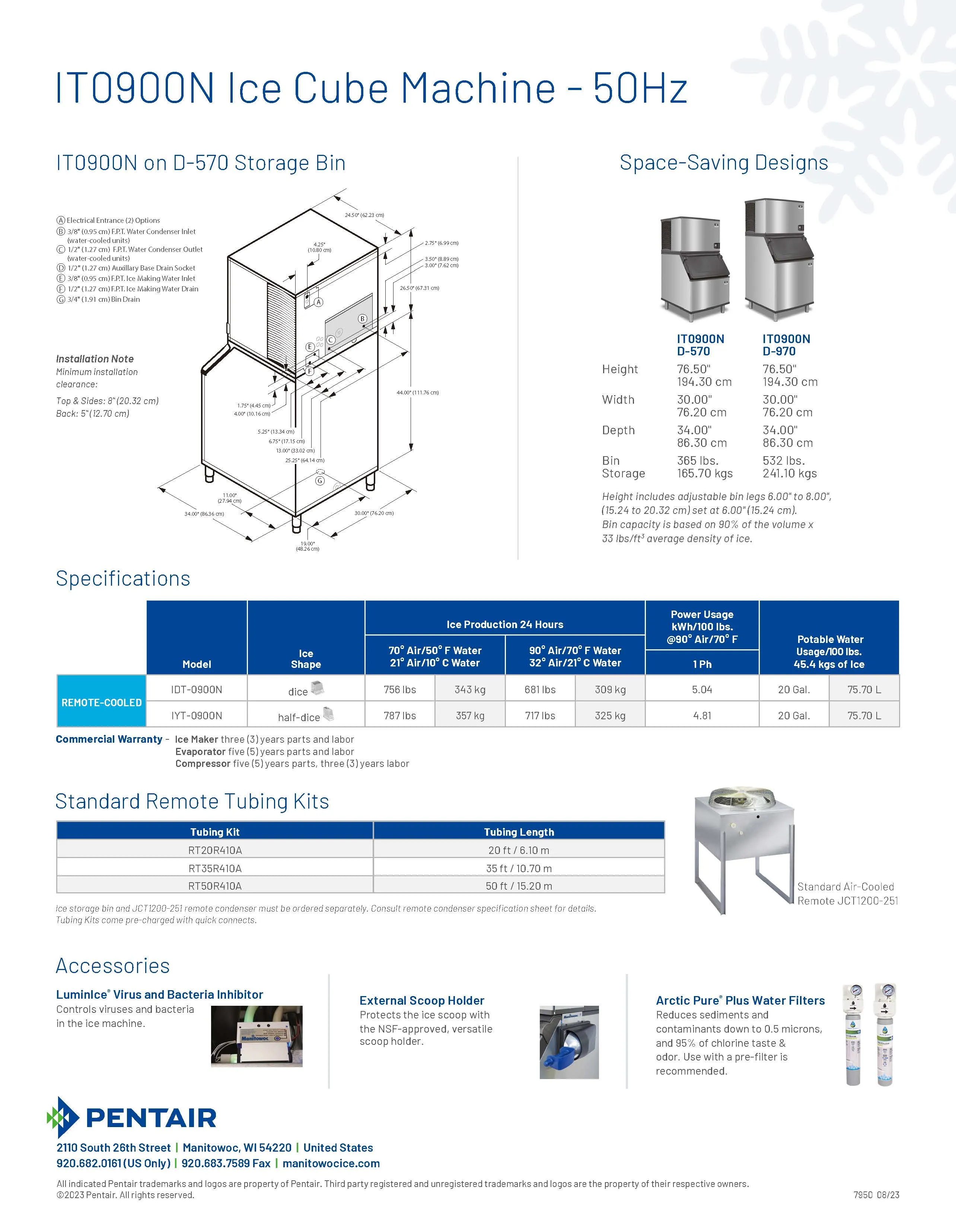 Manitowoc Indigo NXT Series iT0900N Ice Cube Machines