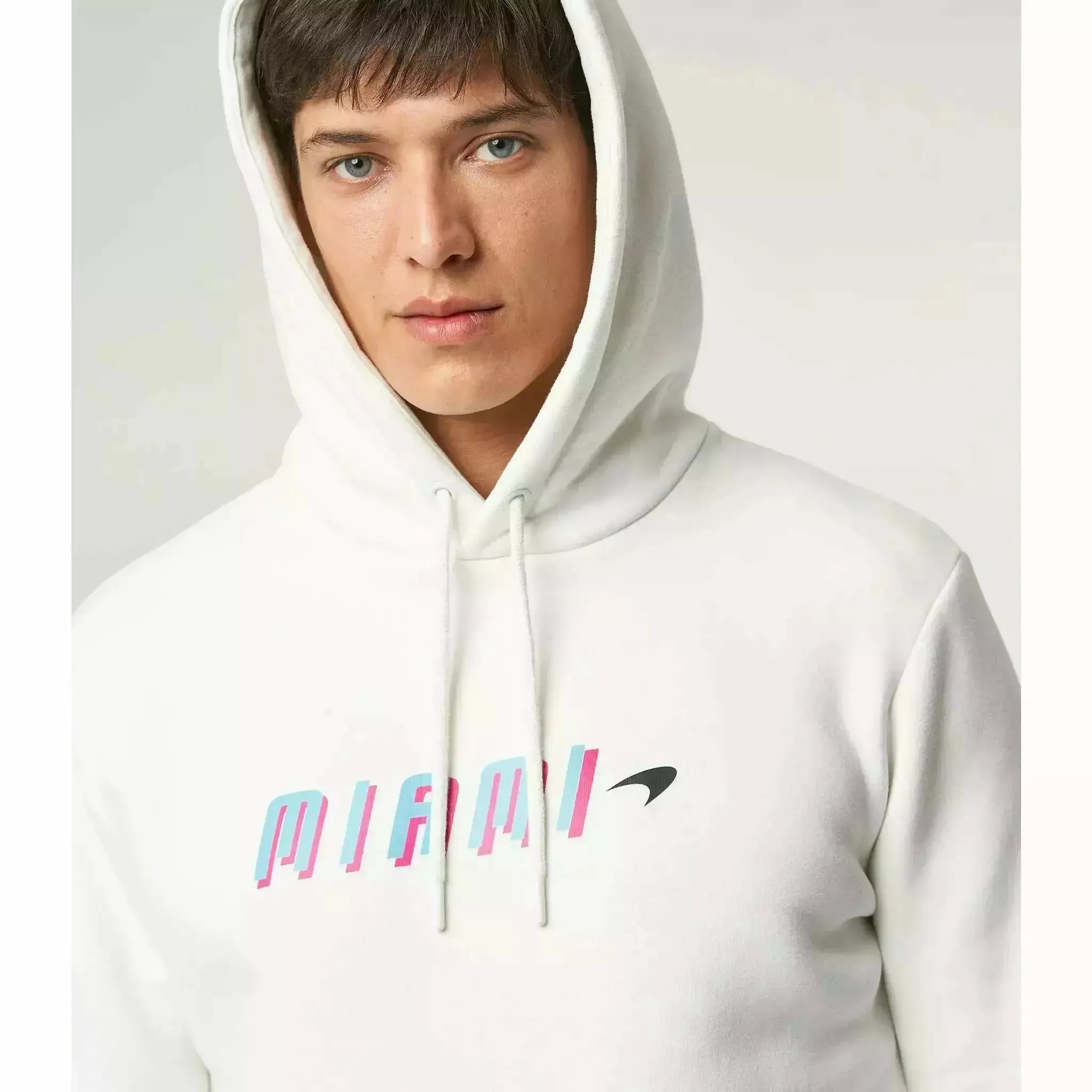 McLaren F1 Men's Miami Neon Graphic Hoodie -Black/White/Vice Blue/Beetroot Purple