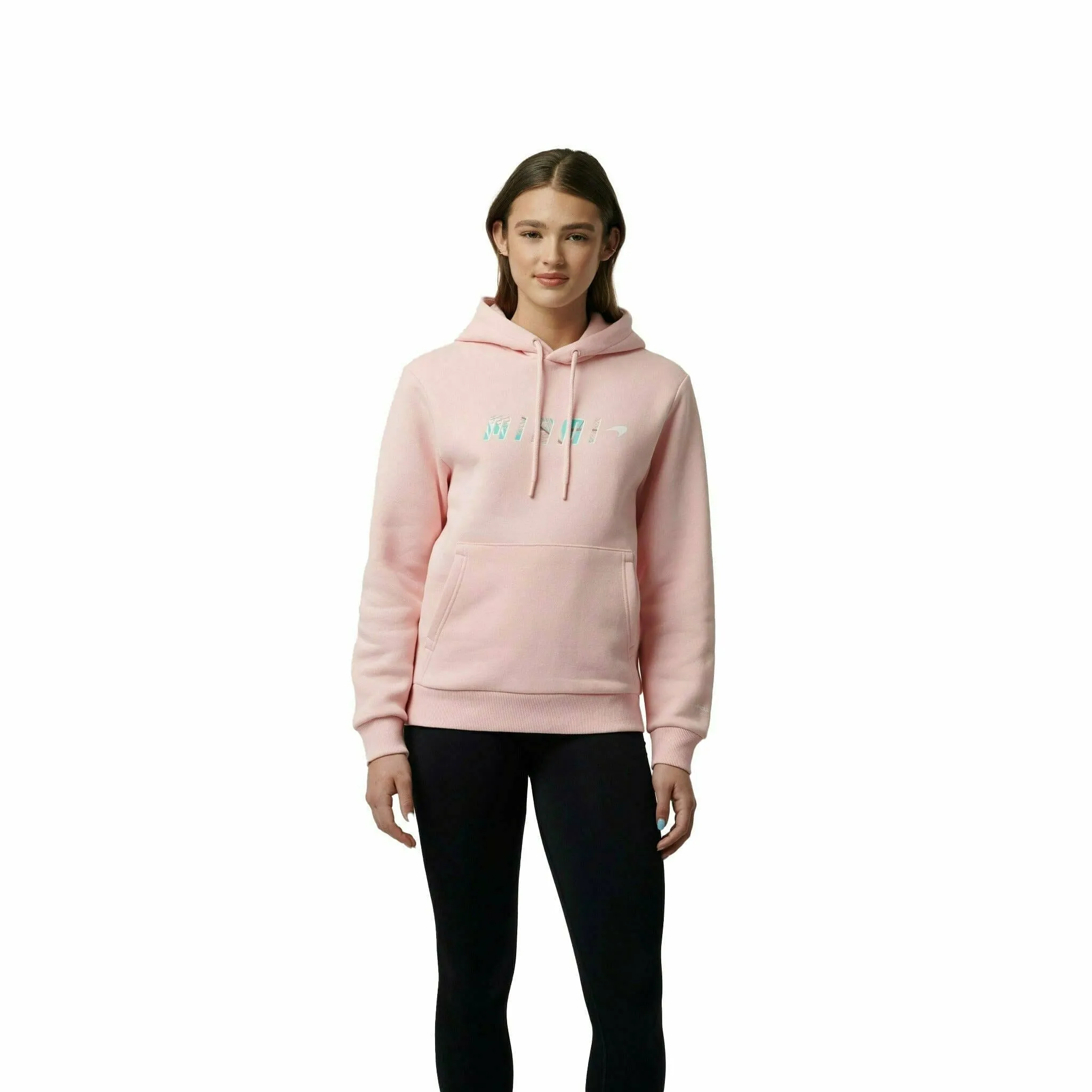 McLaren F1 Women's Miami Palm Graphic Hoodie-Crystal Rose/Aqua Sky