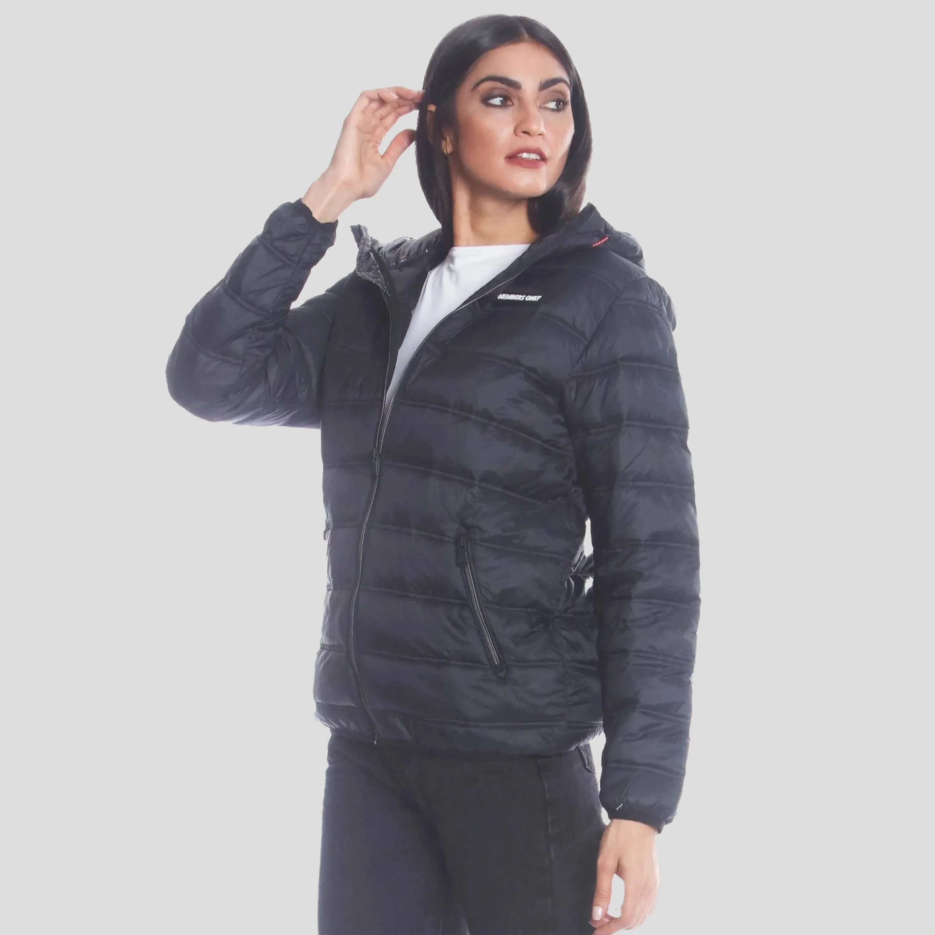 Members Only Women's Solid Packable Oversized Jacket