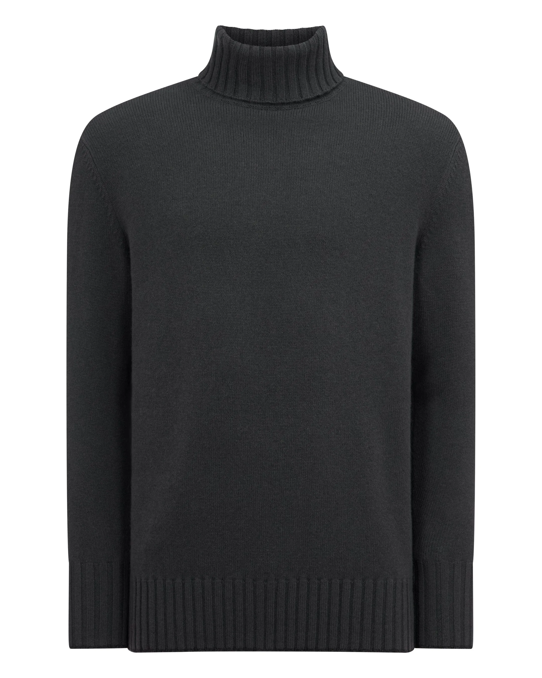 Men's Brompton Roll Neck Cashmere Jumper Anthracite Grey