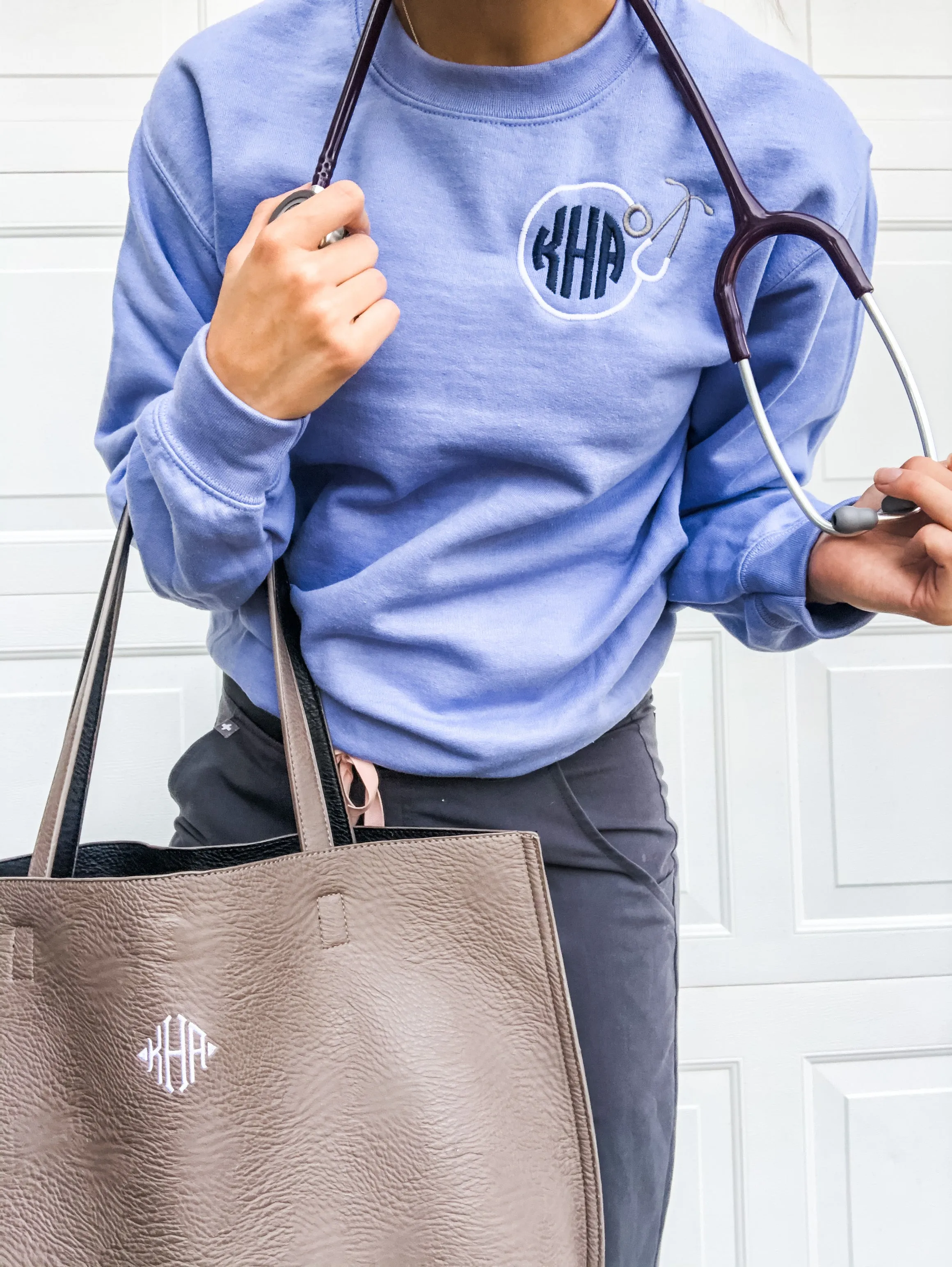 Monogram Circle Stethoscope Crewneck Sweatshirt