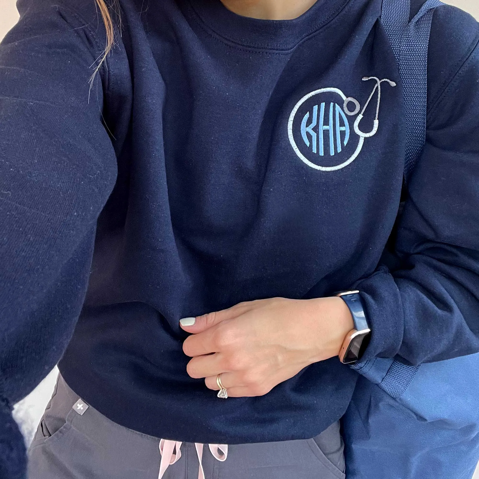 Monogram Circle Stethoscope Crewneck Sweatshirt