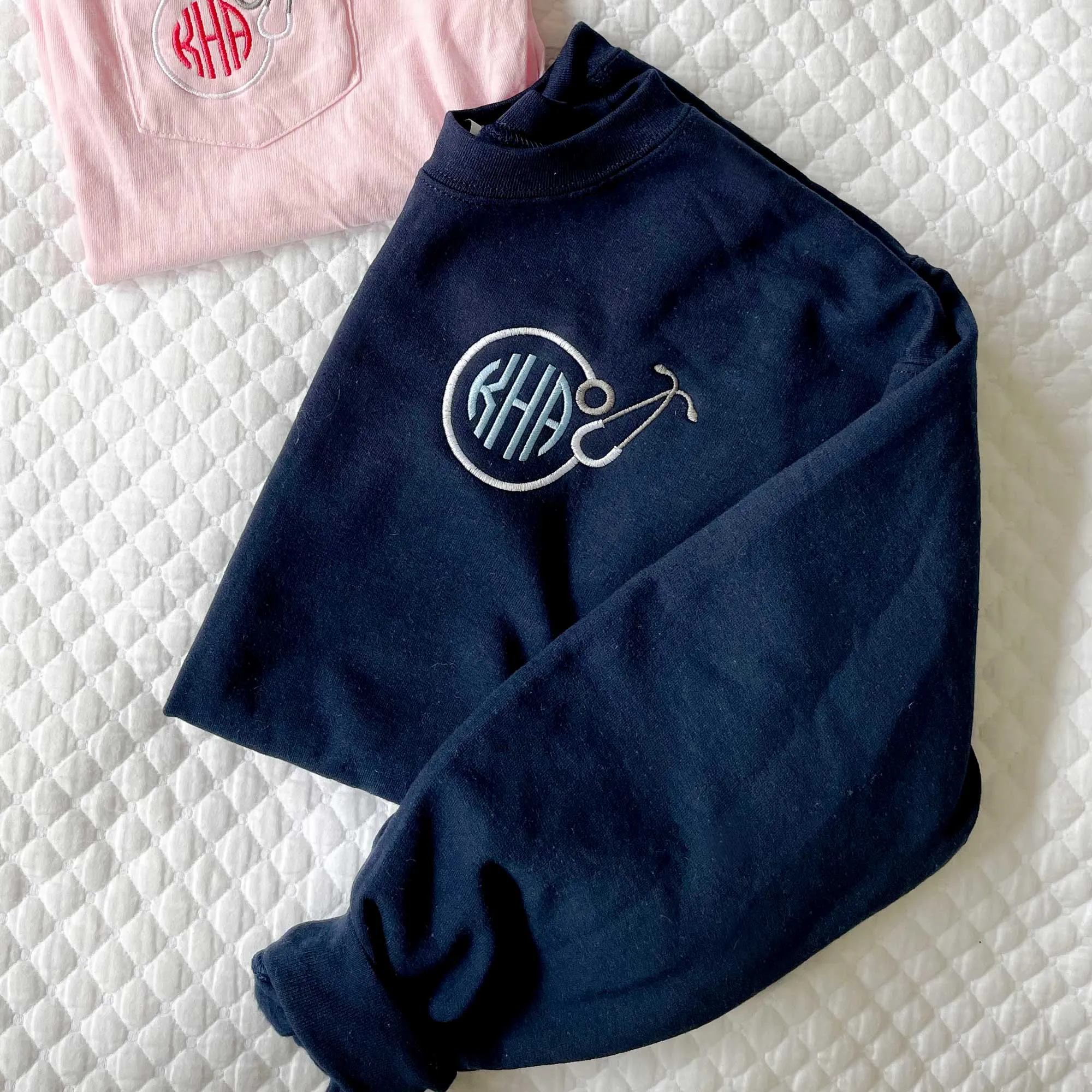 Monogram Circle Stethoscope Crewneck Sweatshirt