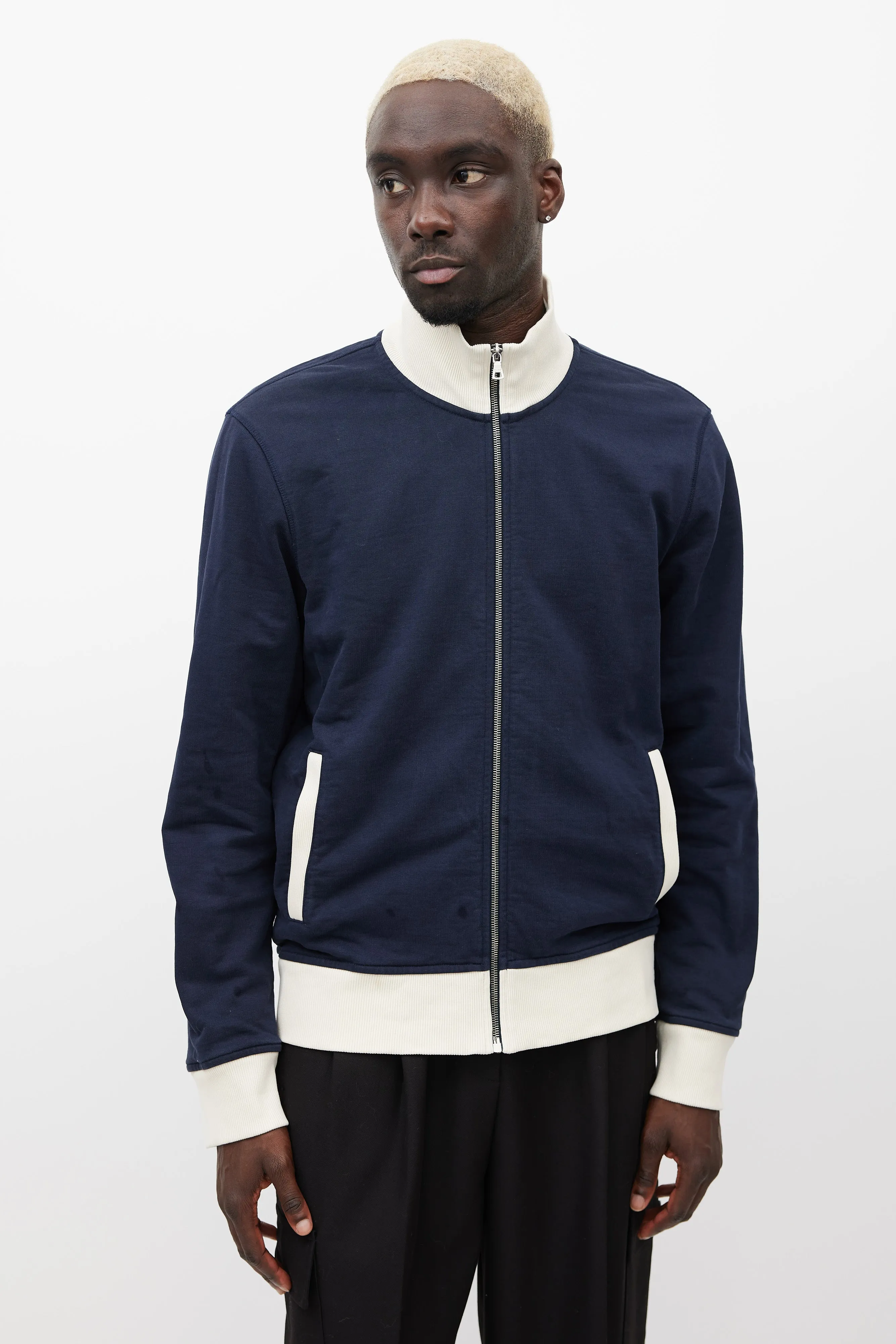 Navy & Cream Track Jacket