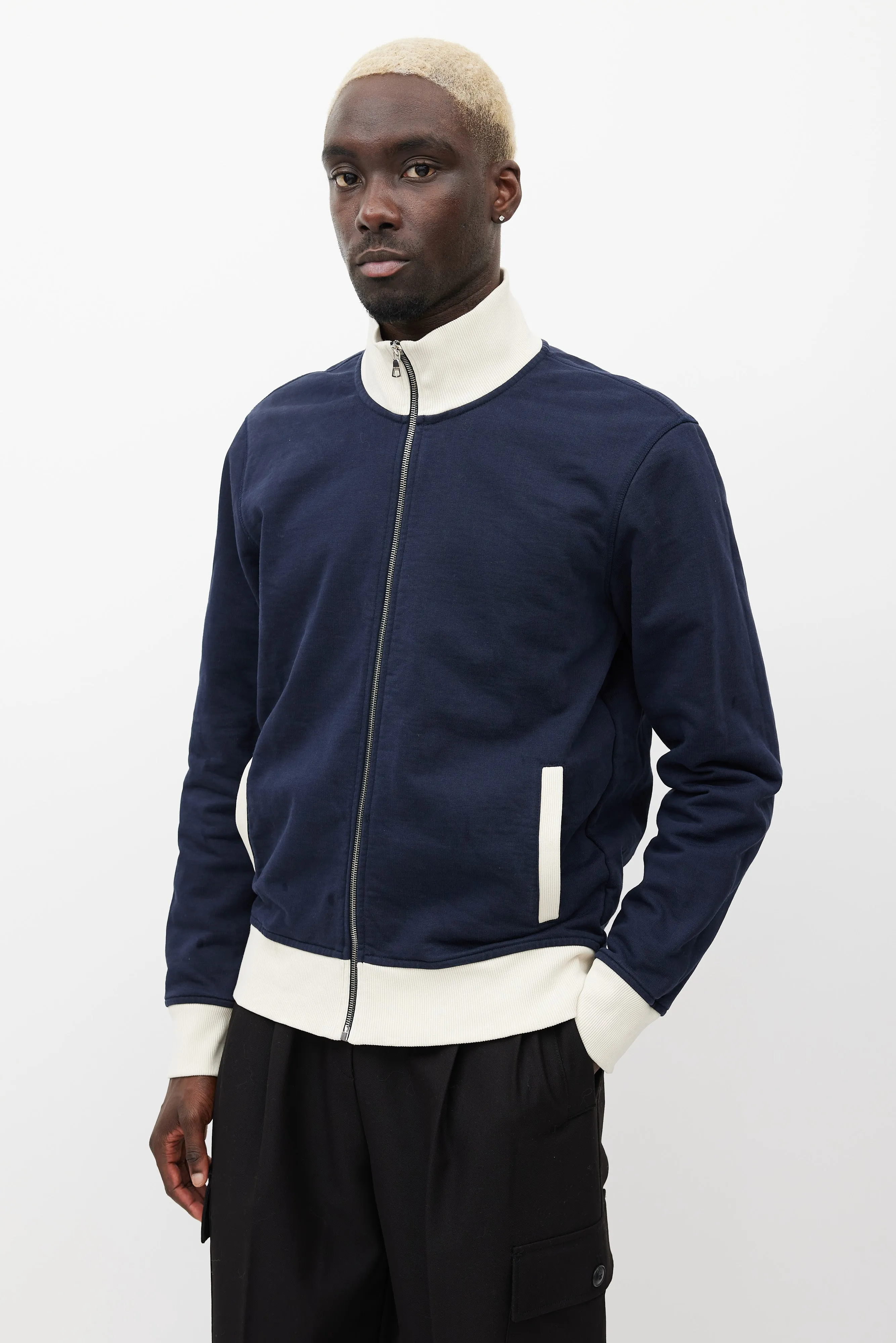 Navy & Cream Track Jacket