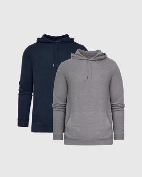 Navy & Heather Gray Waffle Hoodie 2-Pack