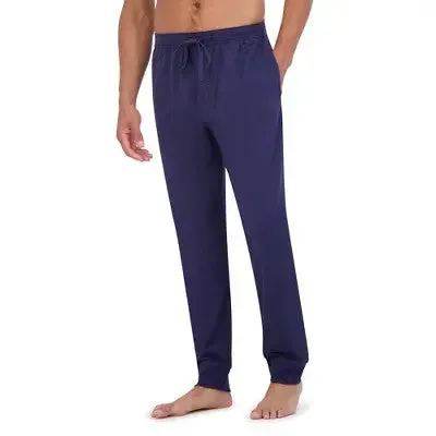 New - Hanes Premium Men's 2pc Super Soft French Terry Sleep Pajama Set - Indigo S