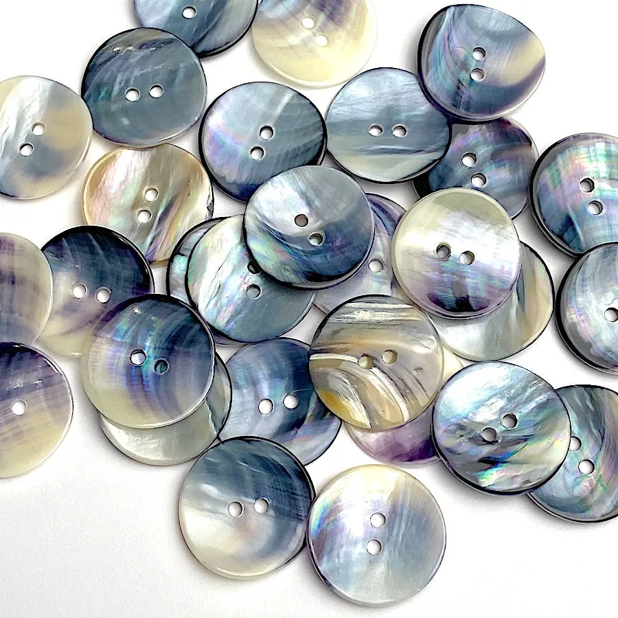 New Size, Mermaid's Indigo 7/8" Shell Buttons, 22mm, Pack of 12   #KB919