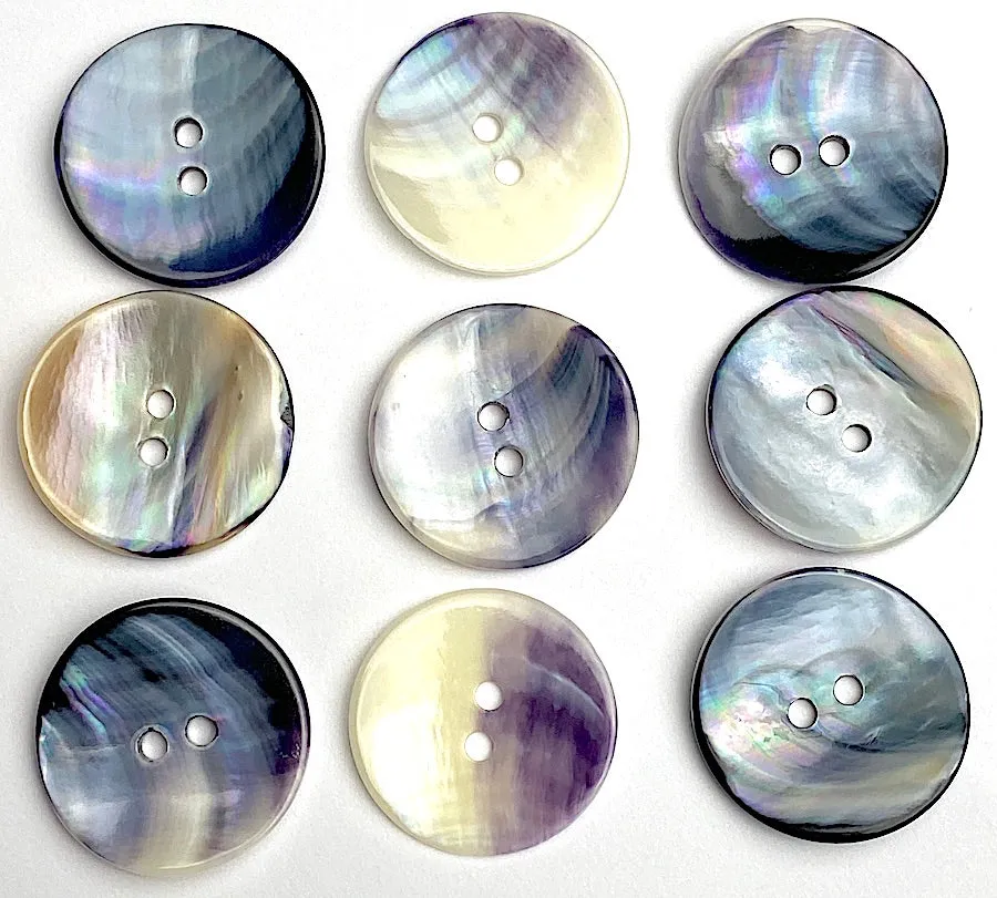 New Size, Mermaid's Indigo 7/8" Shell Buttons, 22mm, Pack of 12   #KB919