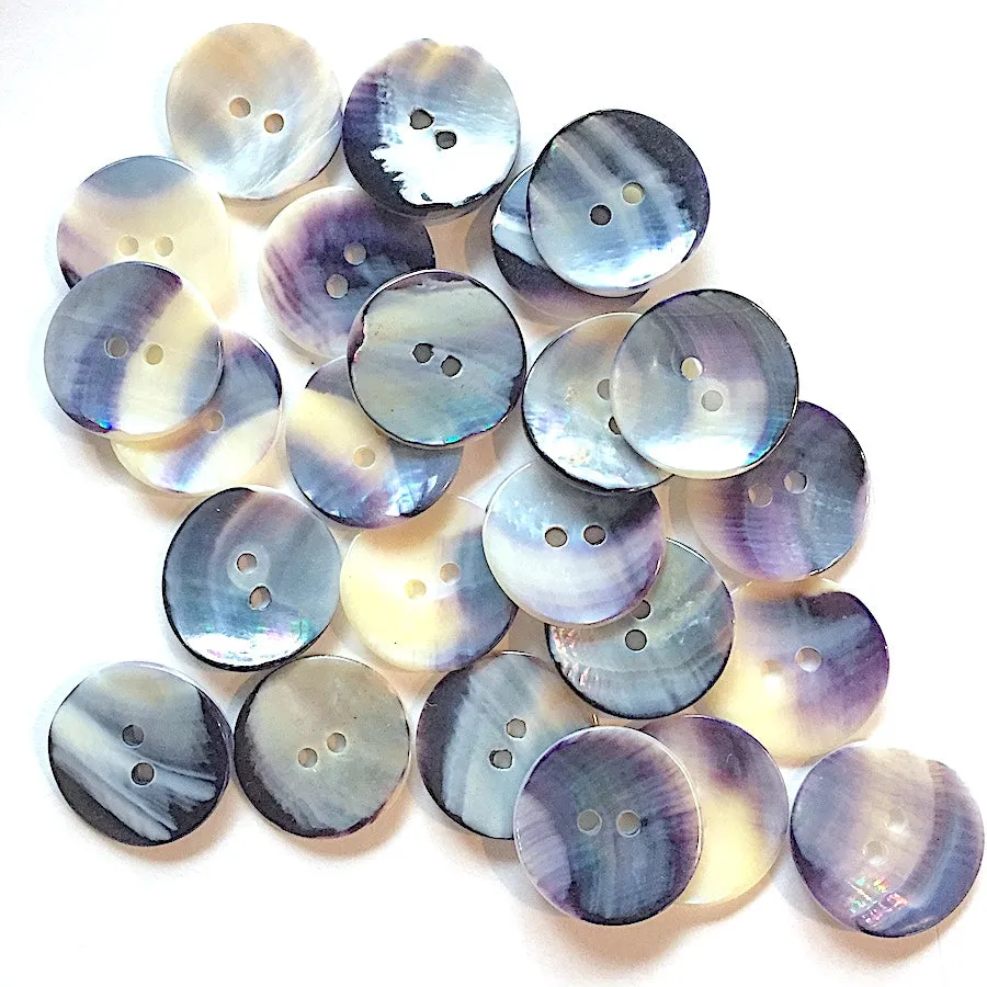 New Size, Mermaid's Indigo 7/8" Shell Buttons, 22mm, Pack of 12   #KB919