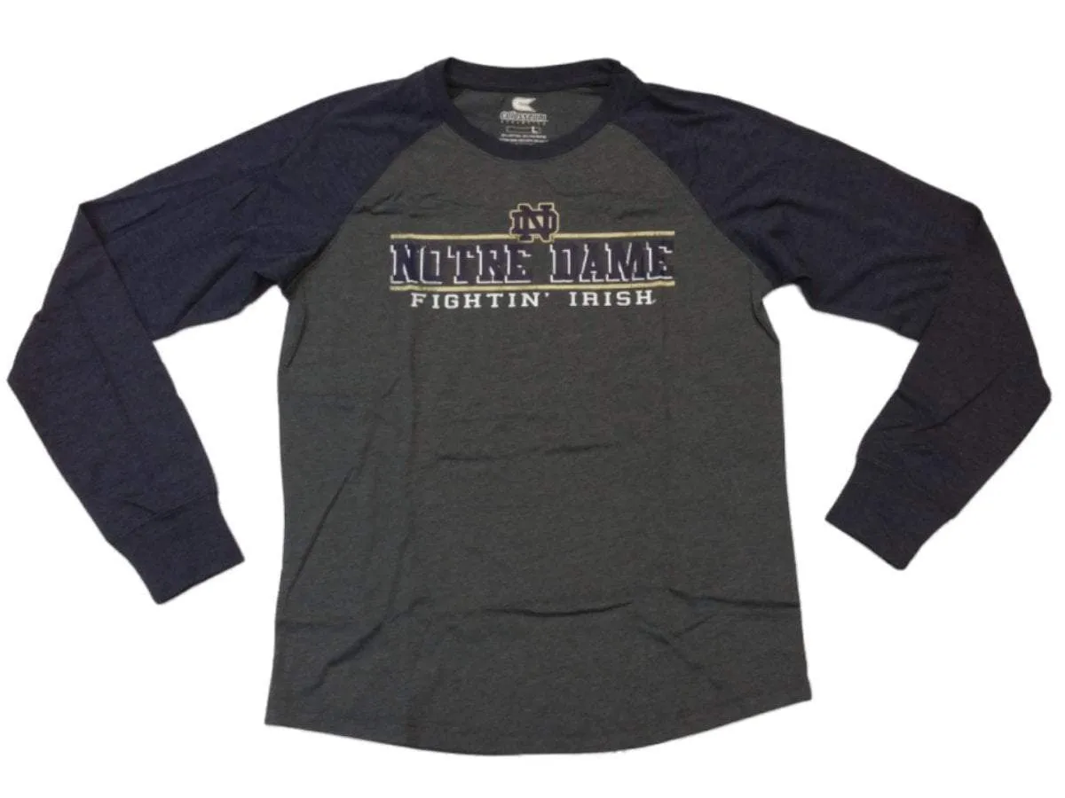 Notre Dame Fighting Irish Colosseum Charcoal Gray Long Sleeve Crew T-Shirt (L)