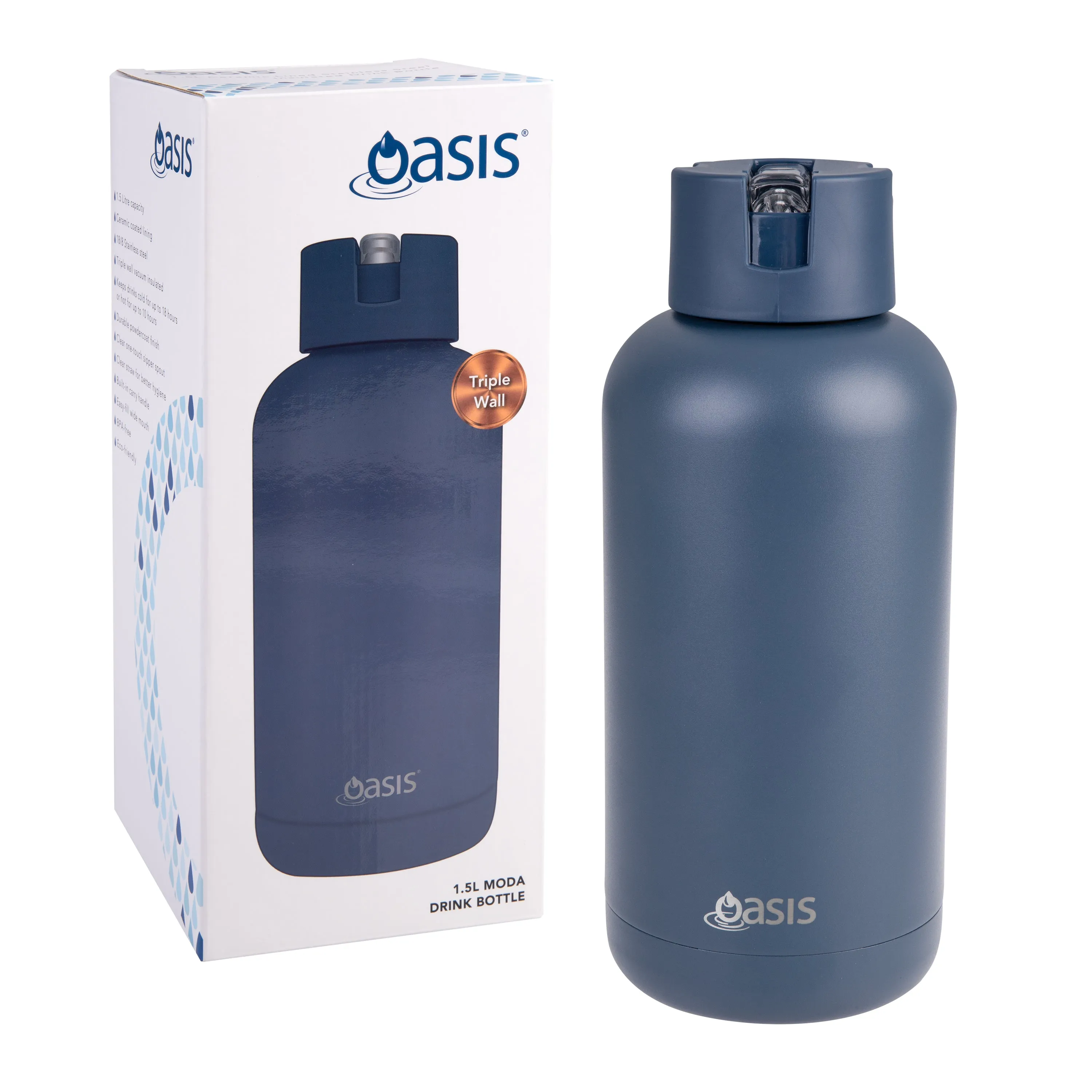 Oasis MODA Insulated Drink Bottle 1.5L - Indigo