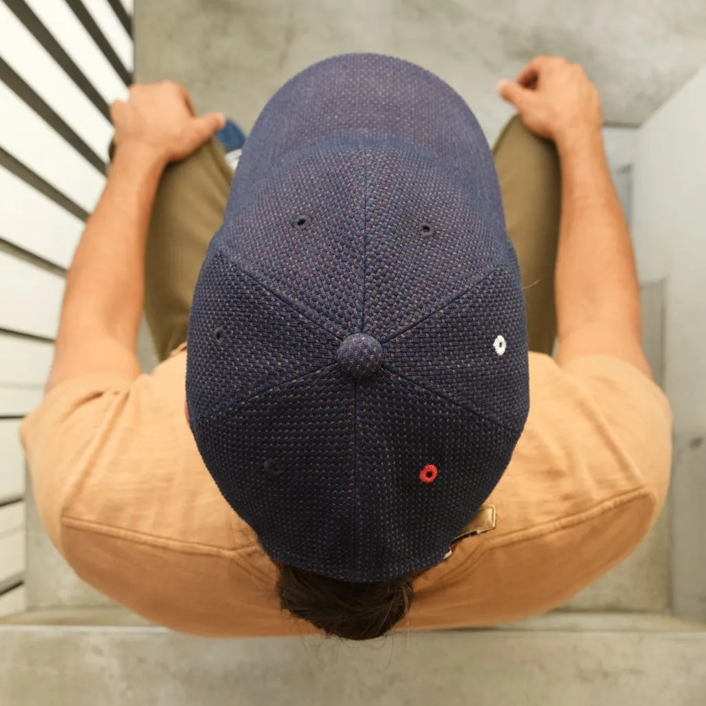 OD SDA "Kasezome" Indigo x Kakishibu Sashiko Selvedge 6-panel Baseball Cap