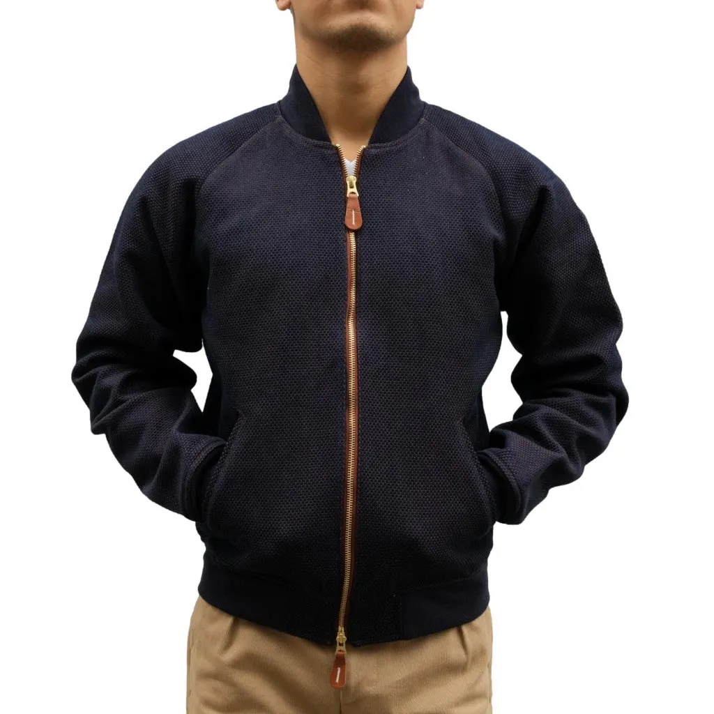 OD SDA "Kasezome" Indigo x Kakishibu Sashiko Selvedge Bomber Jacket