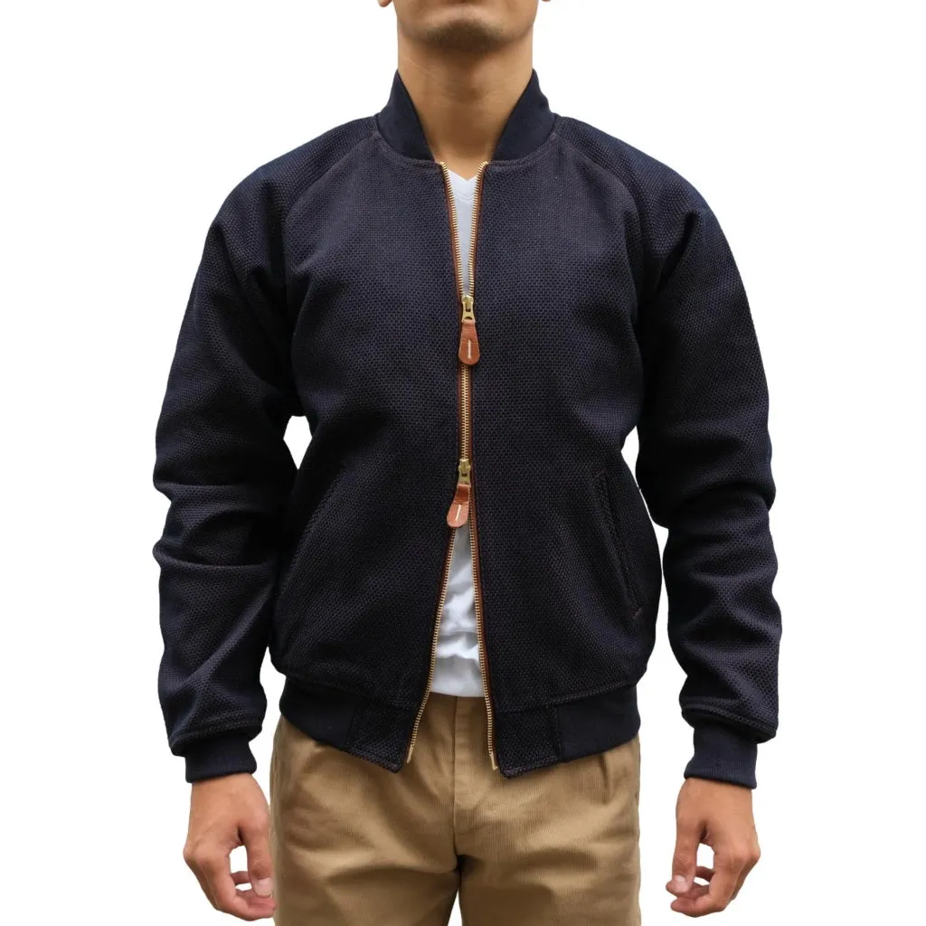 OD SDA "Kasezome" Indigo x Kakishibu Sashiko Selvedge Bomber Jacket