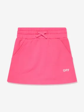 Off-White Girls Off Stamp Sweat Skirt in Pink