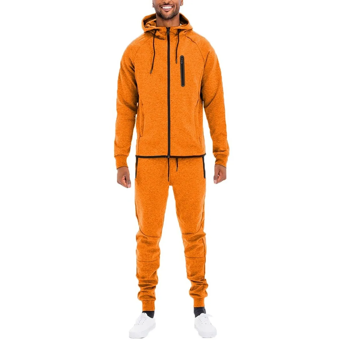 Orange Dynamic Solid Sweat Set