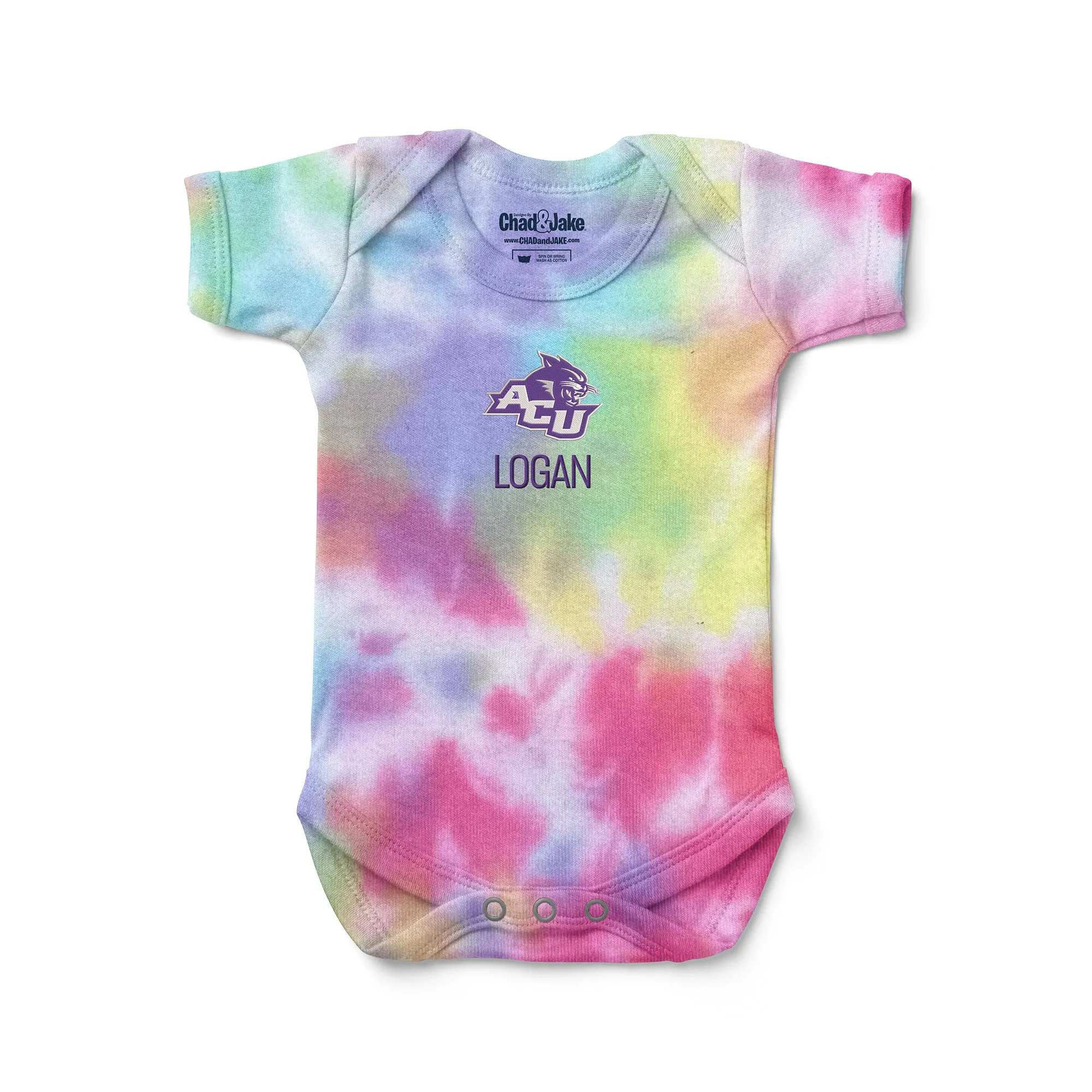 Personalized Abilene Christian University Wildcats Tie Dye Bodysuit