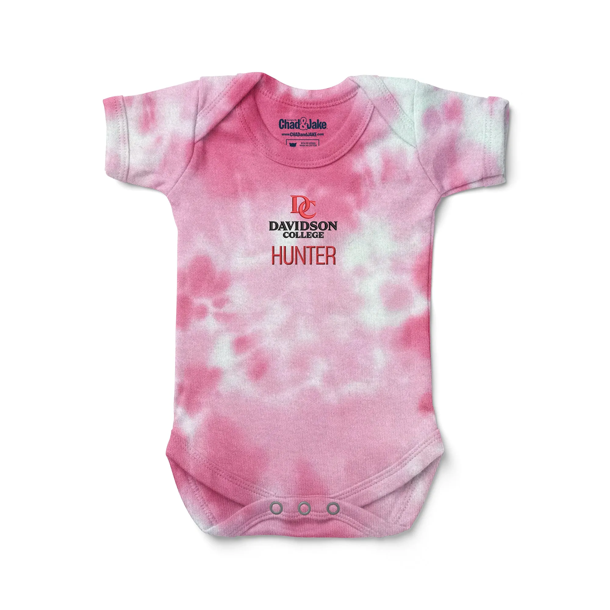 Personalized Davidson Wildcats Primary Lockup Tie Dye Bodysuit