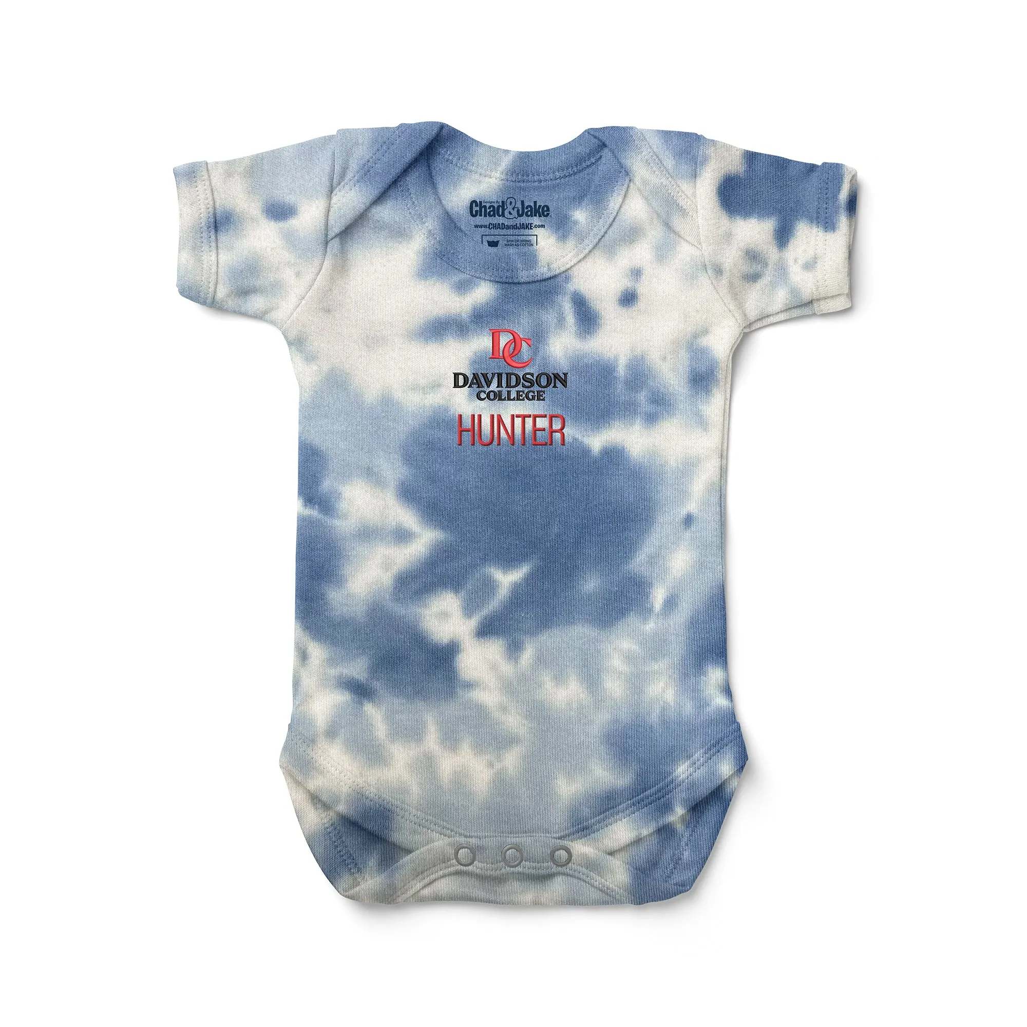 Personalized Davidson Wildcats Primary Lockup Tie Dye Bodysuit