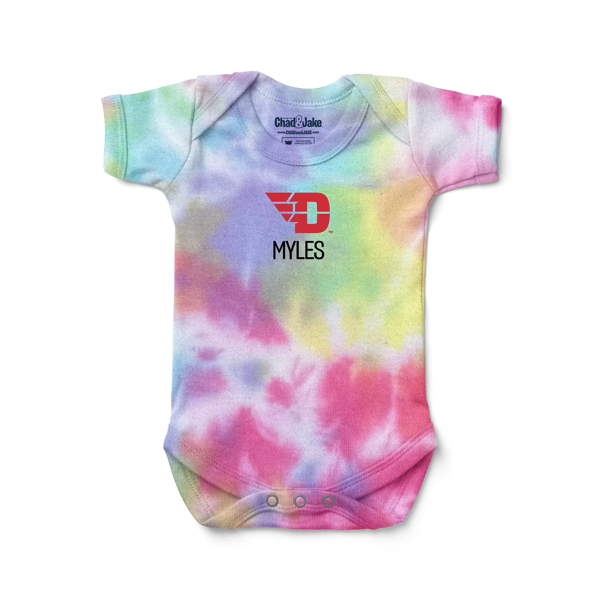 Personalized Dayton Flyers Tie Dye Bodysuit