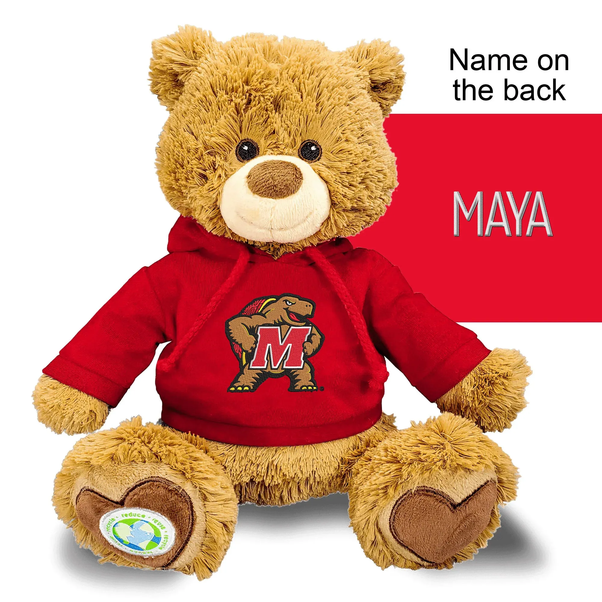 Personalized Maryland Terrapins Mascot 10" Plush Bear 2