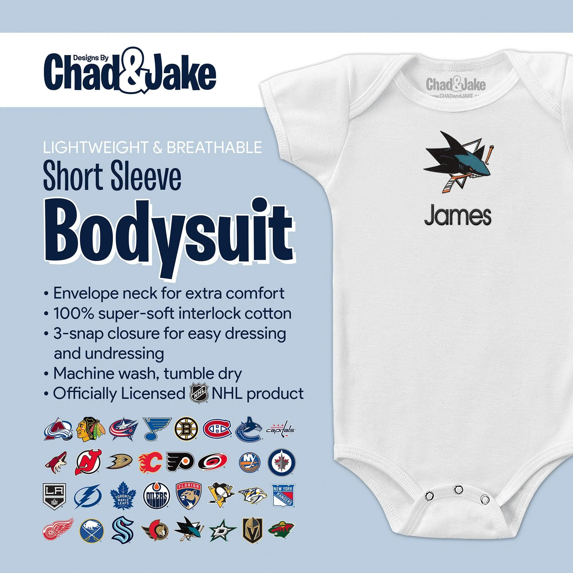 Personalized San Jose Sharks Bodysuit