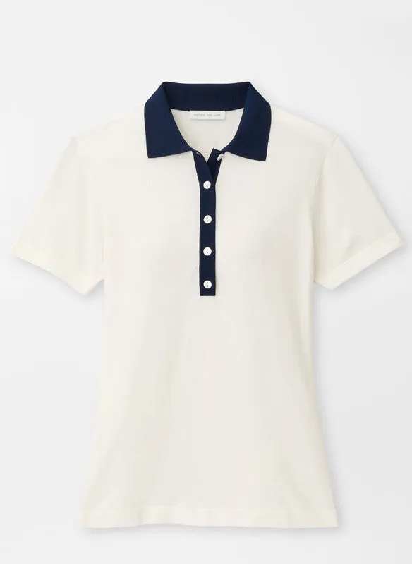 Peter Millar Stuart S/S Sweater - White/Navy