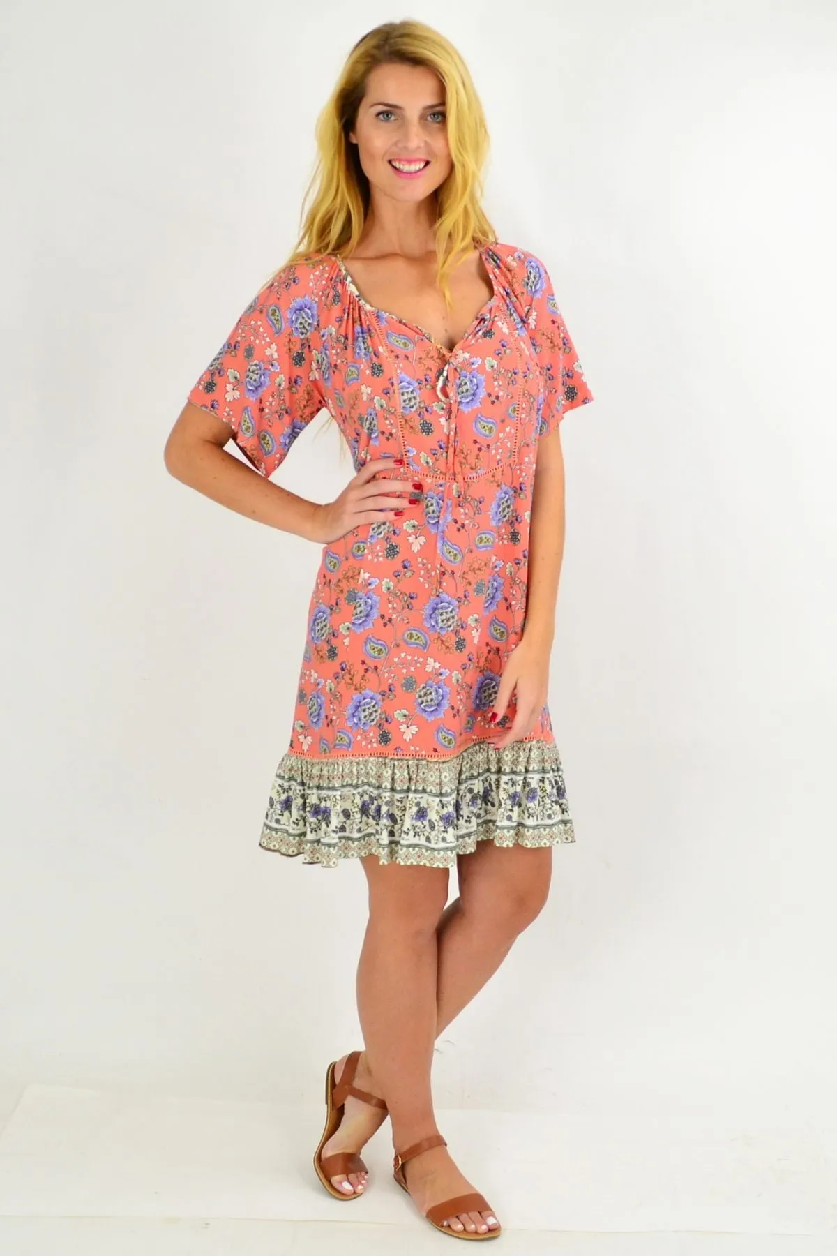 Pink Paisley Flowy Tunic Dress