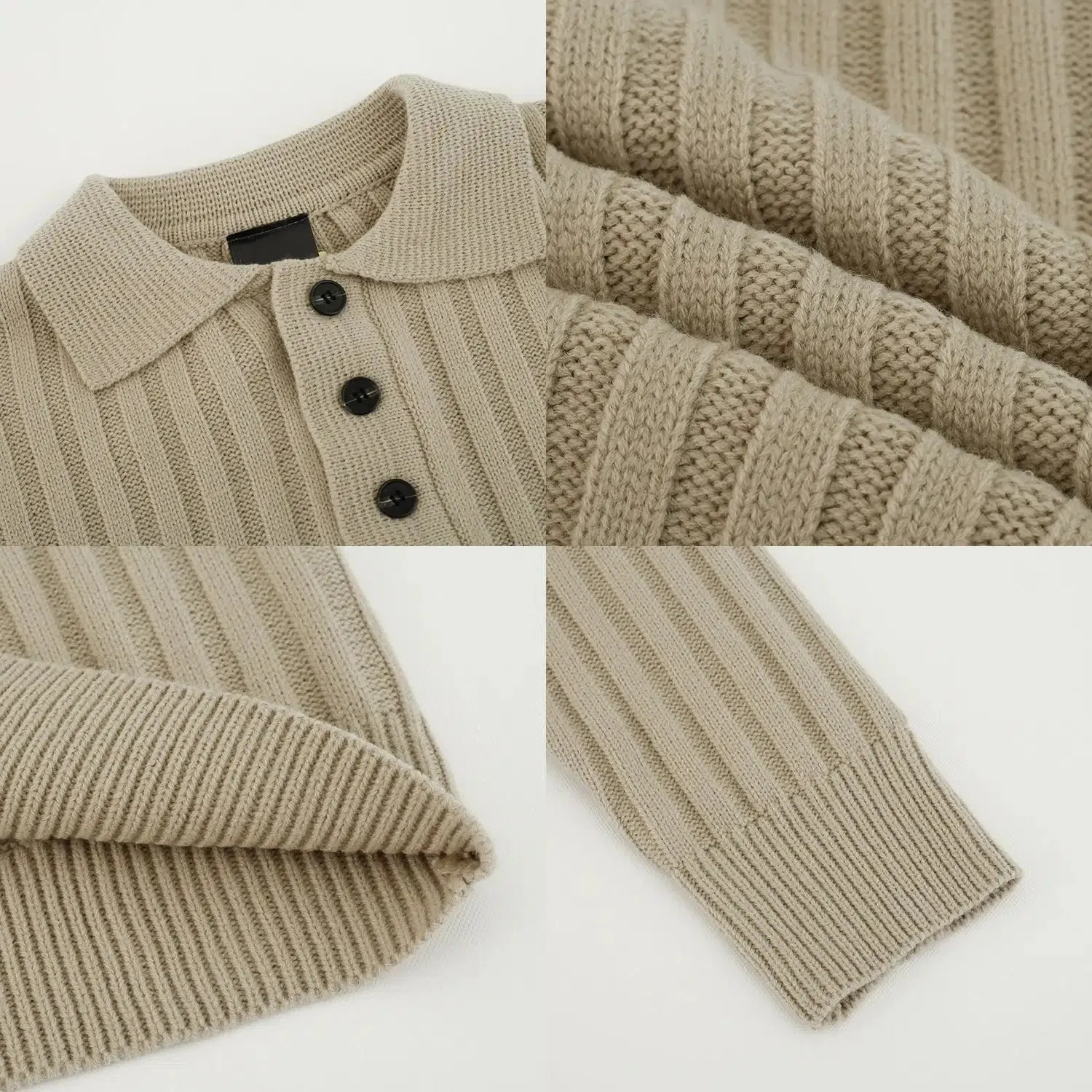 POLO Collar Striped Sweater