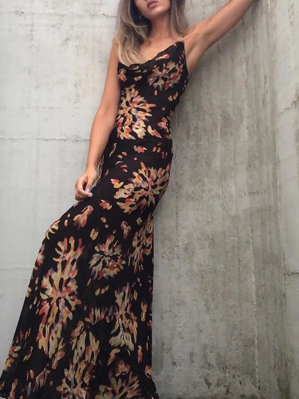 Printed Slip Maxi Dress