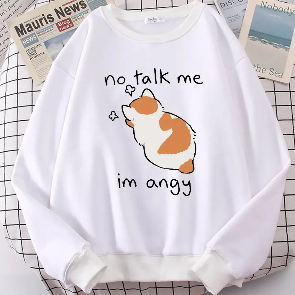 "No Talk Me" Angry Cat Sweater