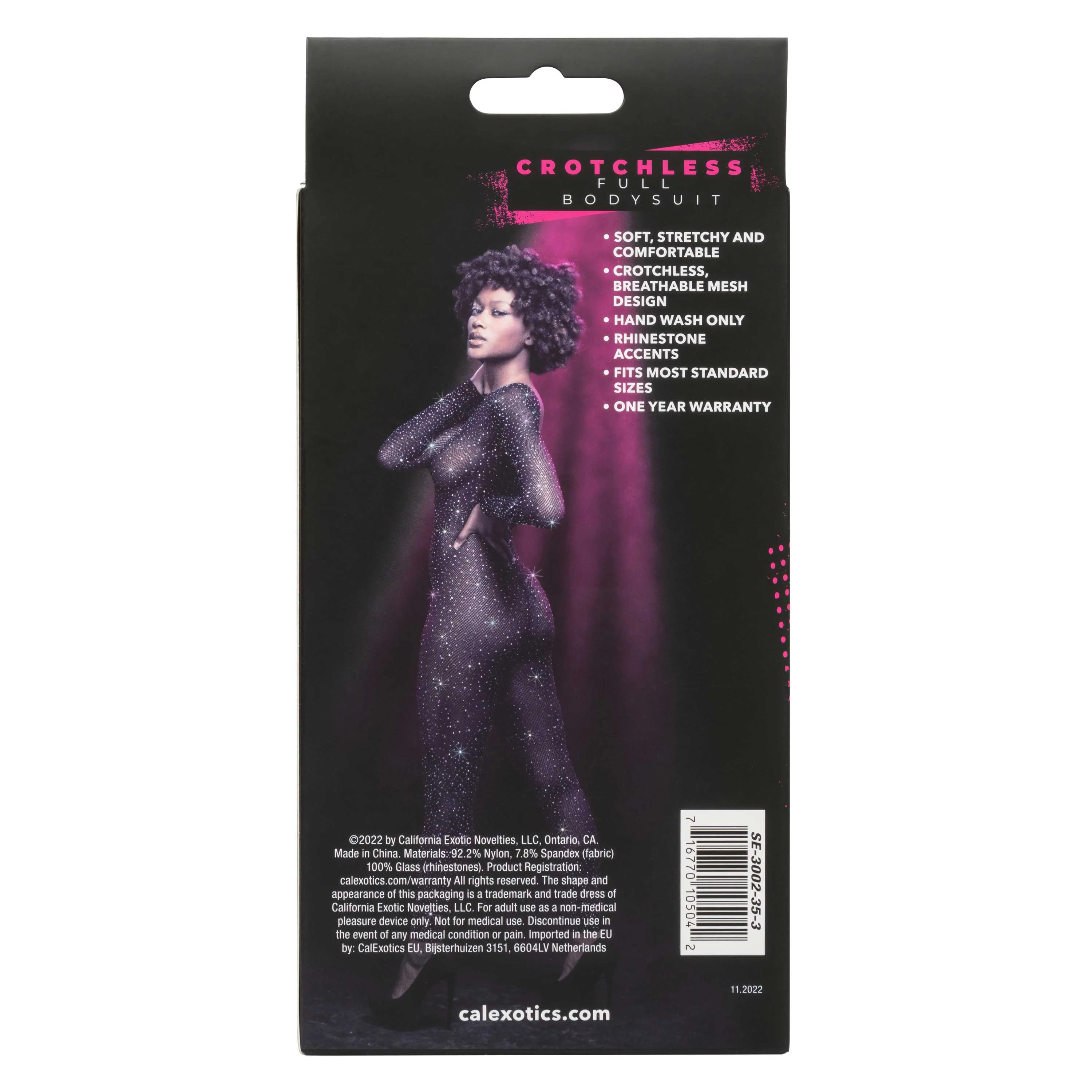 Radiance Crotchless Full Body Suit - One Size -  Black