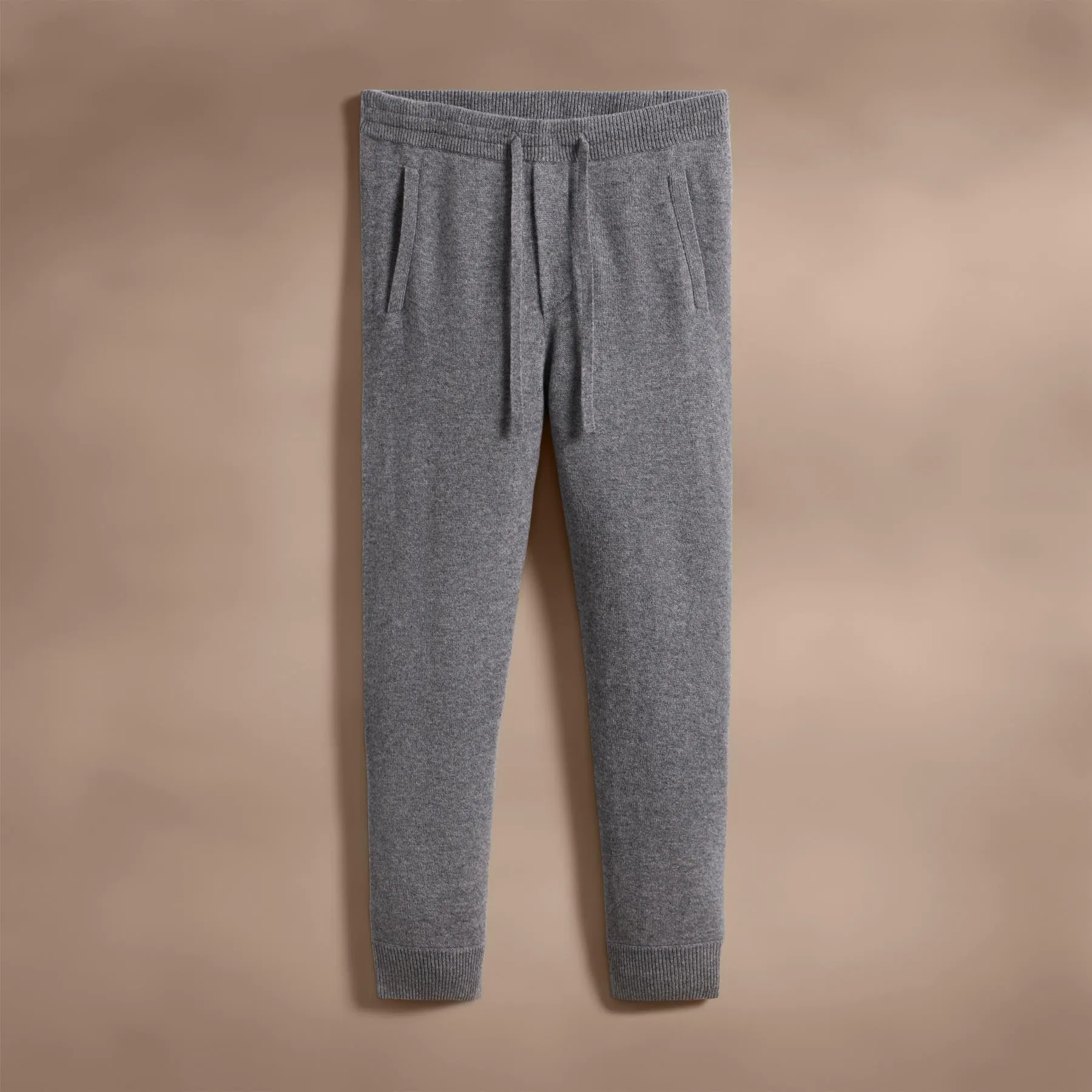 Recycled Cashmere Track Pant with Pockets - Heather Grey