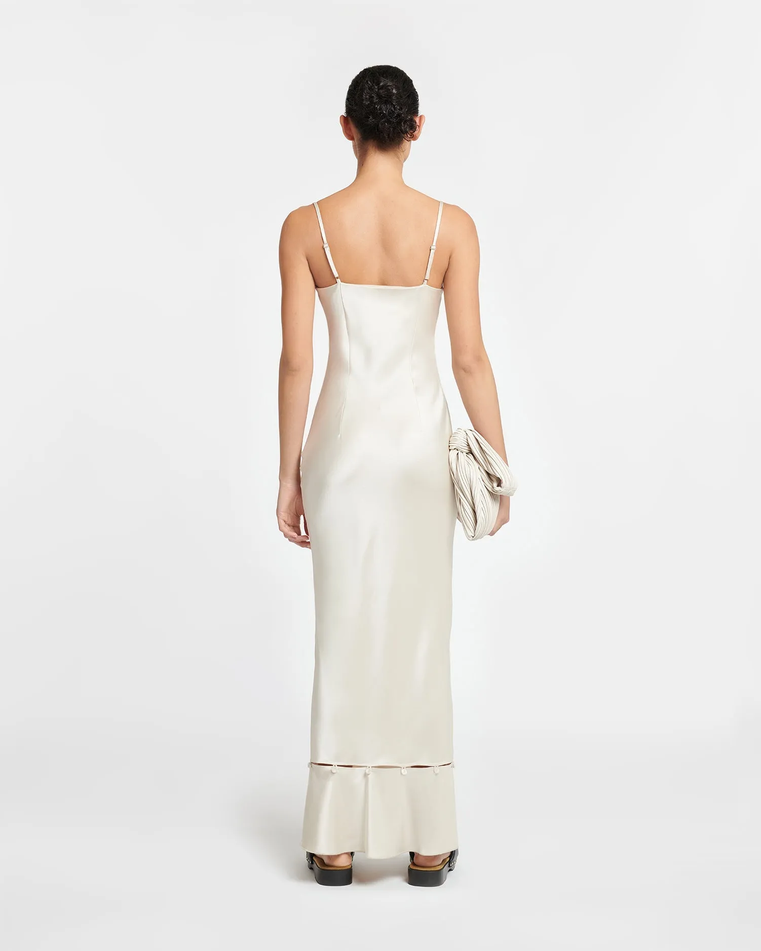 Renny - Slip Satin Maxi Dress - Creme