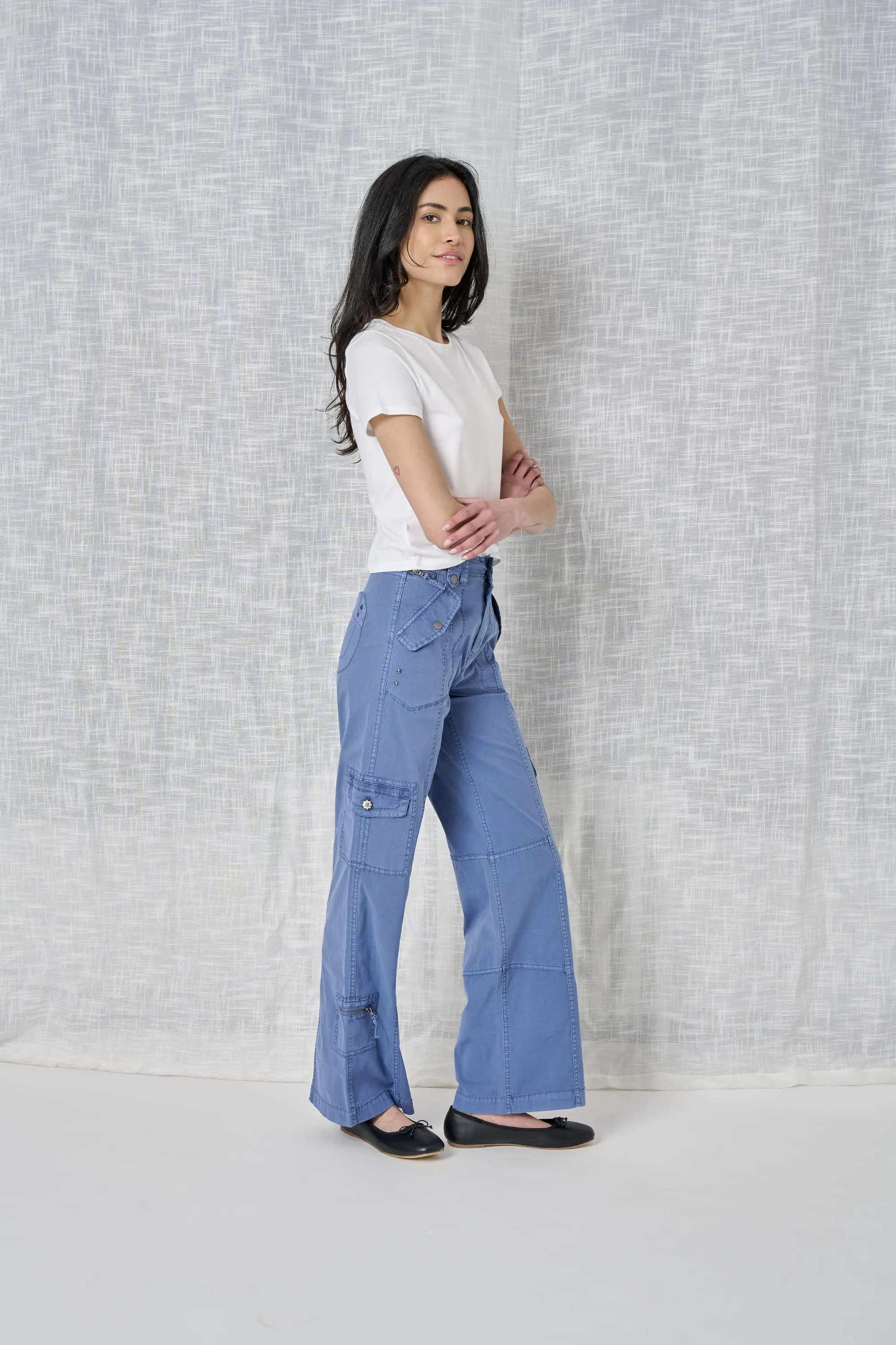 Rylee Solid Stretch Poplin Pant