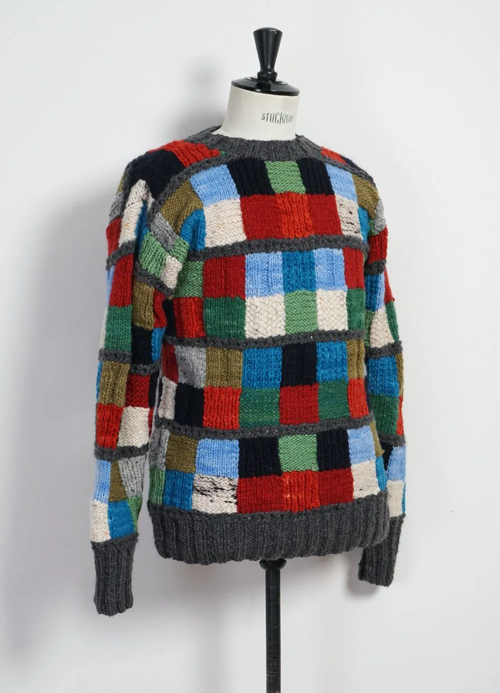 Sampler Squares | Hand-knitted Pullover | Multi Col.