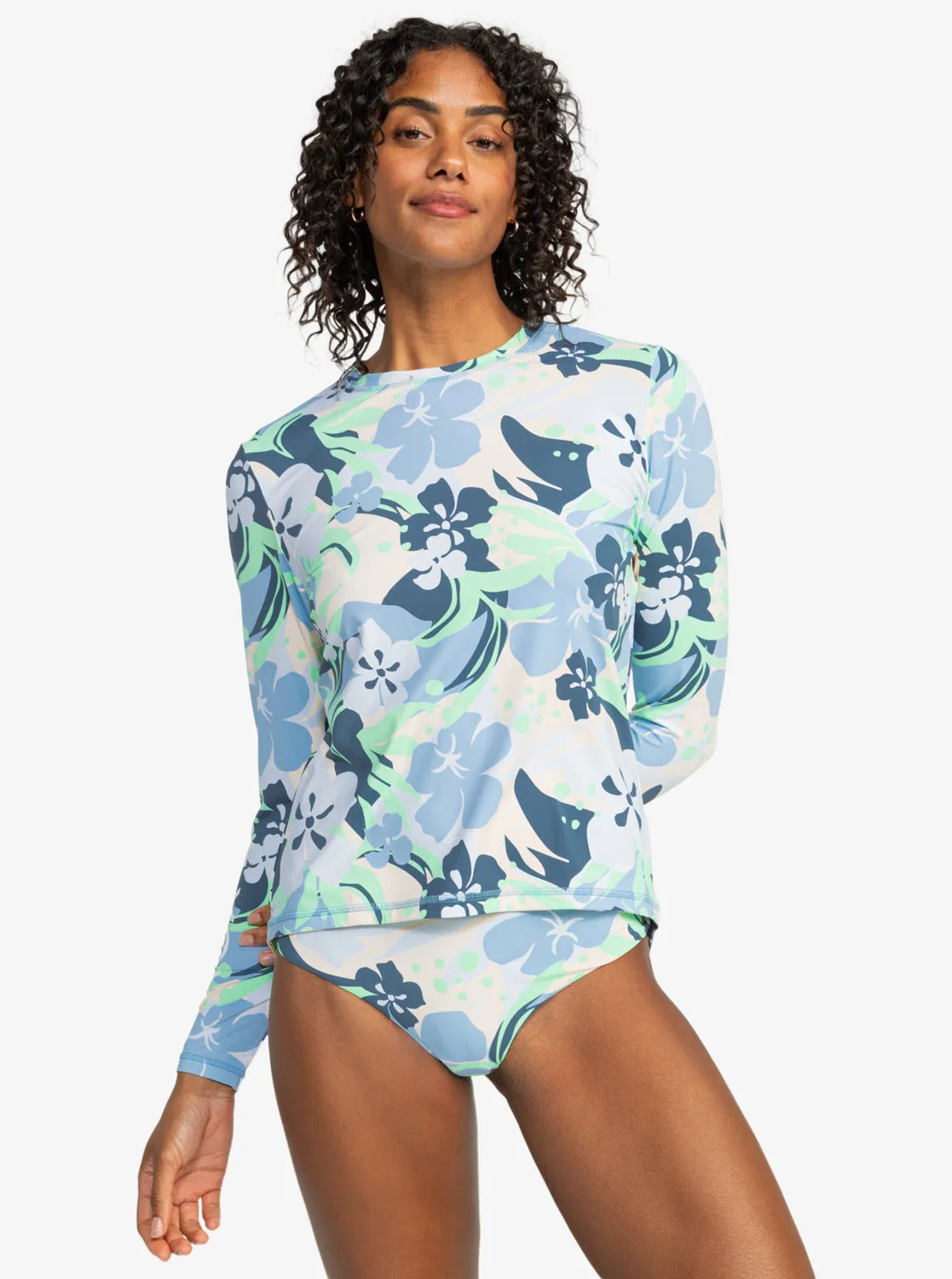 Sea Skippin Printed Long Sleeve Rashguard - Vintage Indigo Archive Roxy