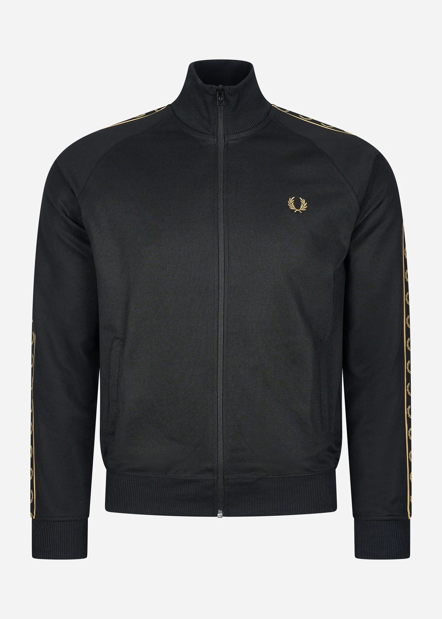 Seasonal taped track jacket - black gold