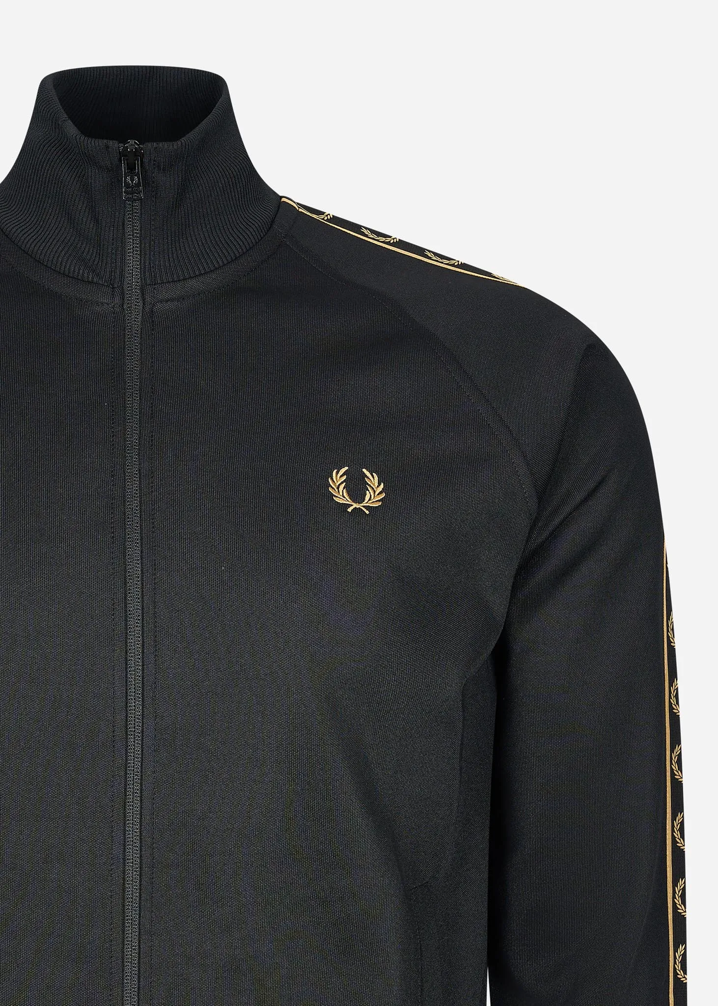 Seasonal taped track jacket - black gold