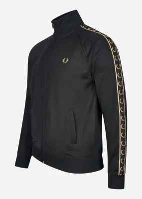 Seasonal taped track jacket - black gold