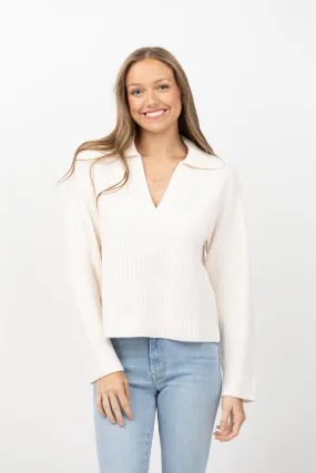 Simkhai Lopez Polo Sweater in Ivory