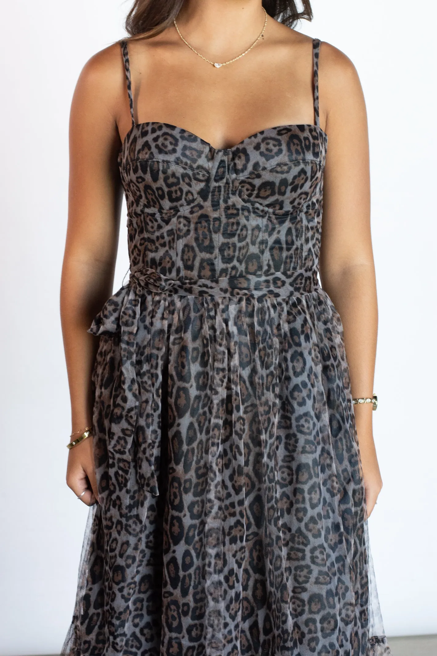 Social Hour Cheetah Print Midi Dress