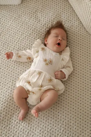 Soft Cotton Muslin Bodysuit - Daisies