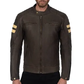 SOHO RETRO BROWN MOTORCYCLE LEATHER JACKET