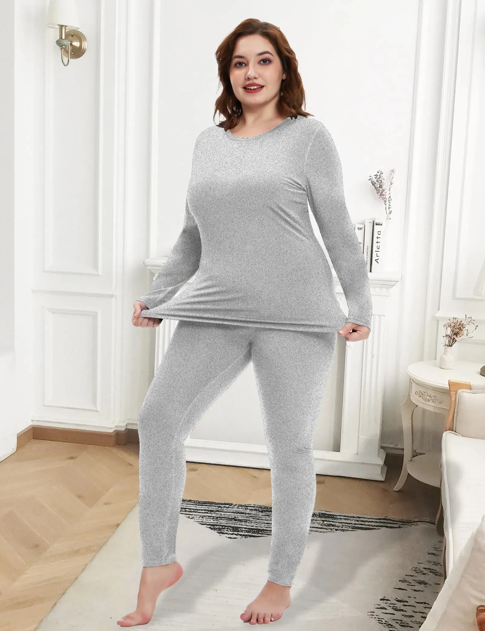 Solid Fleece Thermal Underwear Basic Emboitement